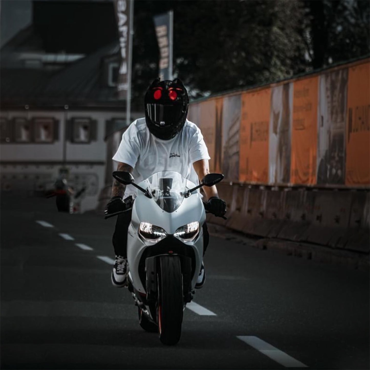 Motorcycle Helmet Cover - Black Devil